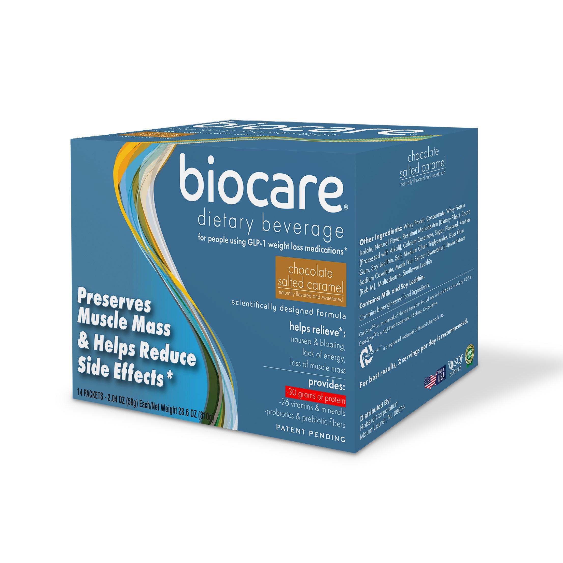 30G Protein Chocolate Salted Caramel Biocare Dietary Beverage (14-Count)
